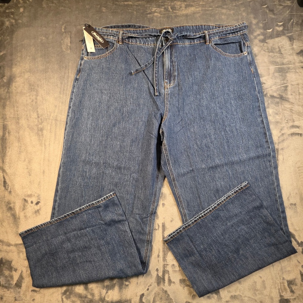 Buffalo Jeans Womens 22 Wide Leg Belted Jean Dark Medium Blue SLC0048US NWT